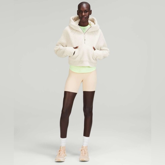 Lululemon Scuba Oversized Half-Zip Fleece Hoodie White Opal - Picture 2 of 10